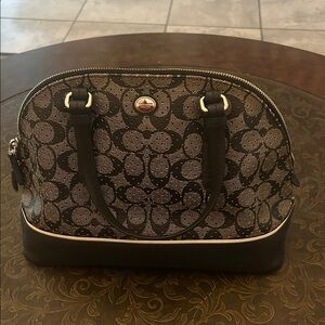 Coach Signature Black and Brown Satchel